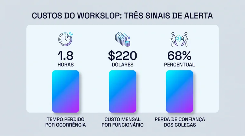 Gráfico mostrando o custo em tempo, dinheiro e confiança do workslop gerado por IA nas empresas